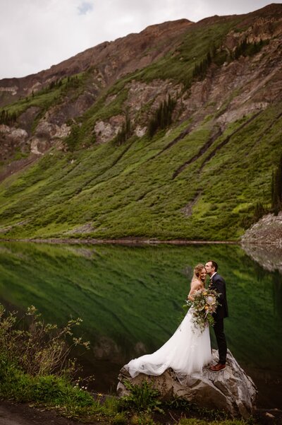 Couple on their wedding day in Crested Butte