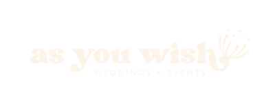 Primary Cream logo for As You Wish Weddings and Events