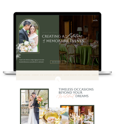 Create an elegant and professional looking website for your event planning business