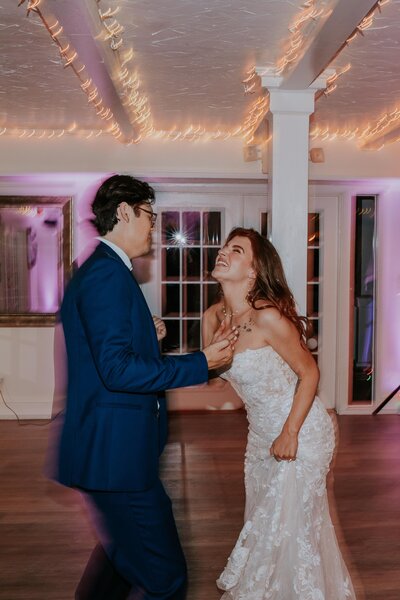 Destination wedding photographer captures couple dancing on their wedding night in Atlanta, Georgia