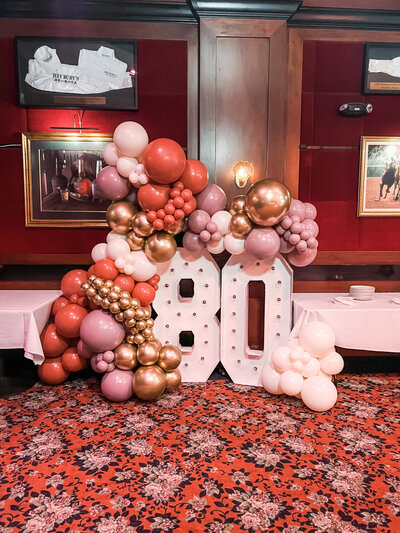 number 80 alpha lit balloon marquee