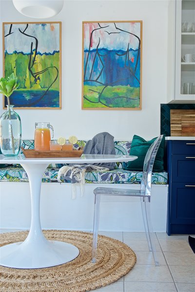 Modern bohemian dining room by Denver based interior designer Fernway & Avalon