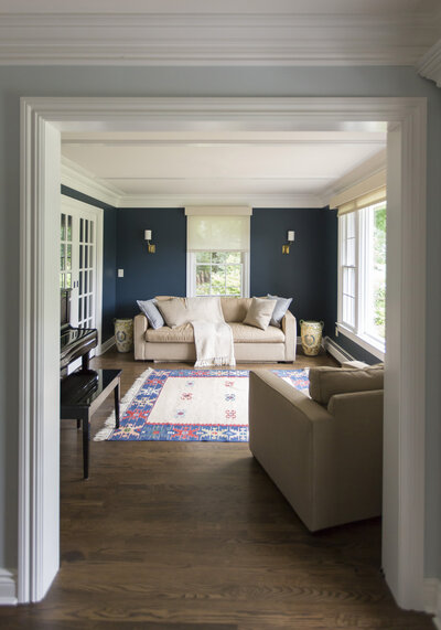 Professional shot of living room inside home