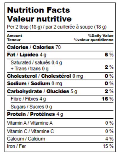 NEW Bloom Boost Nutrition Facts Table