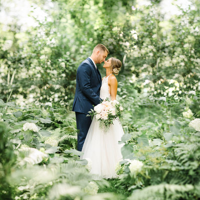 Elegant wedding photographed  at Camrose Hill Flower Farm in Stillwater, Minnesota