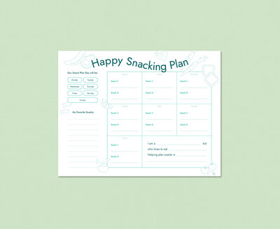 Shop the fun and bold kids snack planner. Printable digital download.