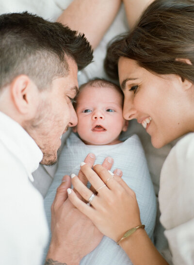 Kent Avenue Photography - Top Charlotte Newborn Photographer -  Mom and Dad and Baby on Film