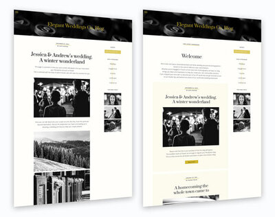 Blog & post elegant weddings Showit website plus template The Template Emporium
