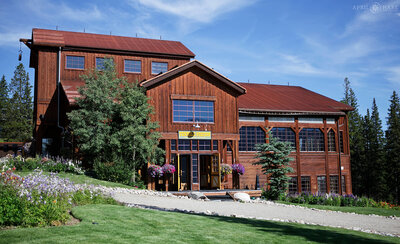 An exterior photo of Ten Mile Station from a Sunny Colorado Wedding Day During Summer
