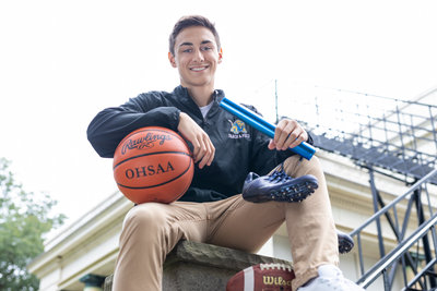 Sports senior pictures of a high school athlete in Northeast Ohio by Sharon Holy