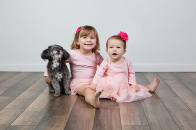 Girls with their Dog Studio Photography