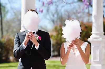 Couple embracing at Two Hearts One Stream, an Austin wedding venue.