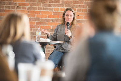 Jenna Shriver speaking at the 2019 Oh freebird fly workshop
