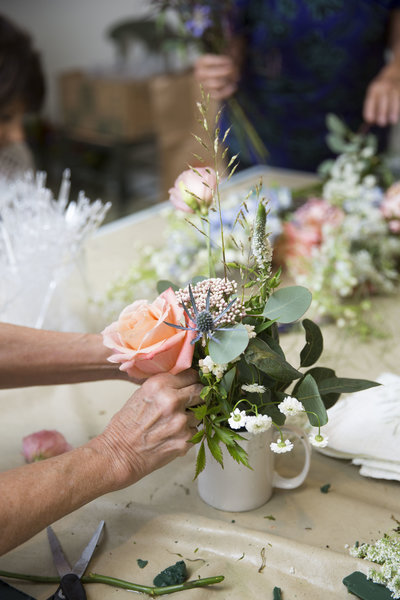 Wedding flowers repurposing