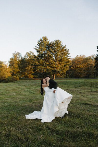 bride and groom portraits at a fall wedding in hudson valley ny 