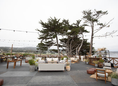 Couches and Bars for a Pebble Beach Private Home Wedding