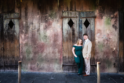 Beautiful engagement Photography: Couple in front of Preservation Hall in New Orleans, New Orleans Portrait Photographer