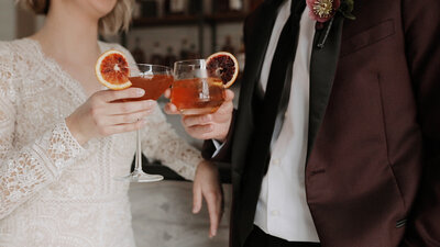 cocktails at wedding reception