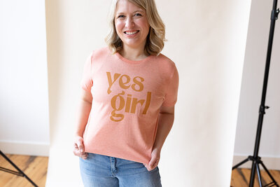 Yes Girl Mauve Graphic Tees for Entrepreneurs