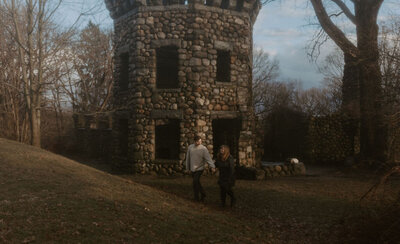 a romantic castle engagement photoshoot in New England