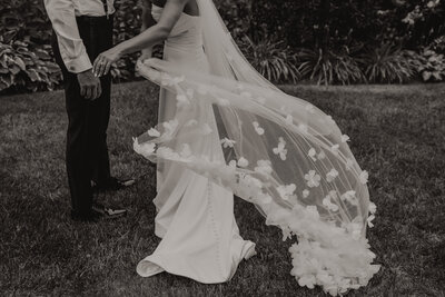 artistic black and white wedding photo