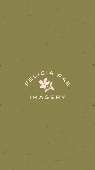Felicia Rae Imagery logo on a green textured background