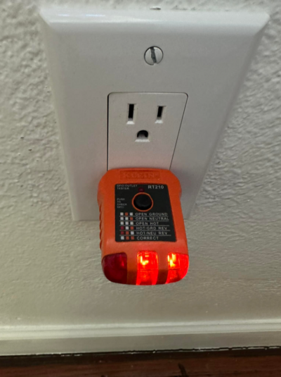faulty electrical outlets during an 11 month waranty inspection
