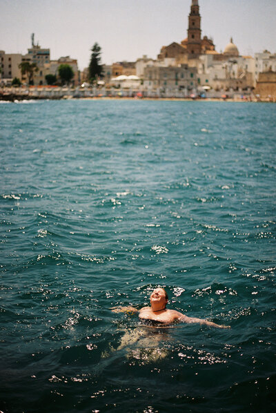 woman swimming in the ocean