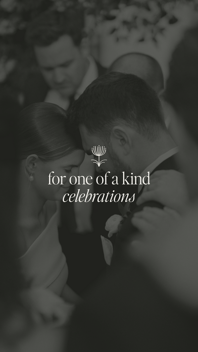 Britni Dean Photography tagline below icon logo on a black and white image of bride and groom