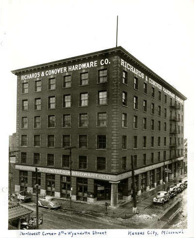 A vintage picture of the Richards and Conover Hardware Company building.