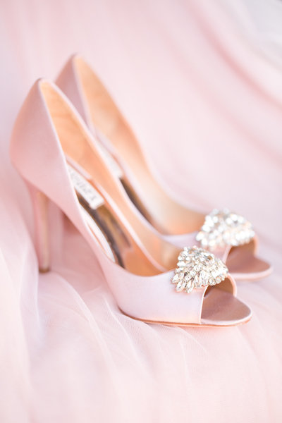 Blush Badgley Mischka Bridal Shoes Scottsdale, Arizona | Amy & Jordan Photography