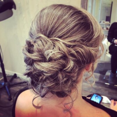 bridal or bridesmaid hairstyle back view