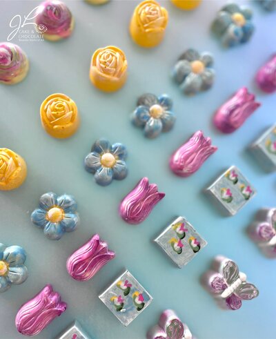 hand-painted pastel bonbon collection inspired by Monet's water lilies