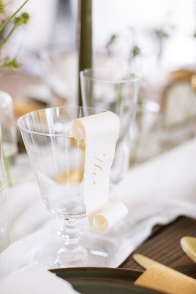 Scroll Place Cards at Place Setting