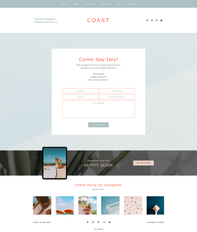 Coast Showit Template by Salt and Spruce Co_Contact