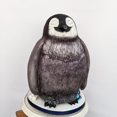 Penguin cake, carved animal cake