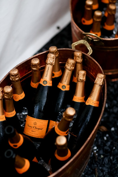 Veuve Clicquot Champagne served at a wedding toast