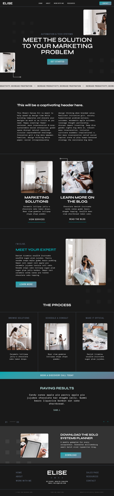 Easy-to-edit Showit template