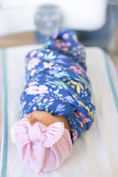 baby swaddled in hospital