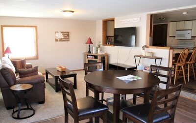 living area at the farm house at barnwood events, a wedding venue in madison, winconsin.