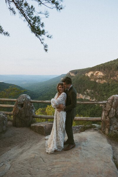 A wild young couple eloping in the north georgia mountains.