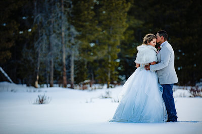 Bride and Groom portraits for Elopement in Rocky Mountain National Park