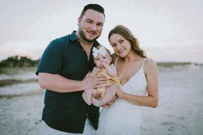 family with a baby at hilton head family photoshoot