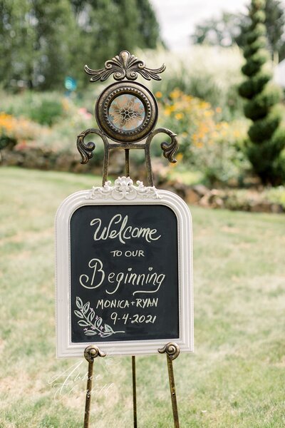 Welcome sign for wedding