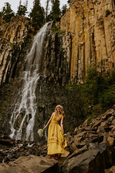 Senior, Natalie poses in Hyalite Canyon for her photo session.