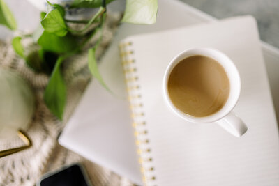coffee and notebook