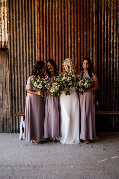 Summer Bridesmaid Dresses and Bouquets Silchester Farm