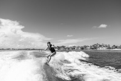 Woman Surf Boarding