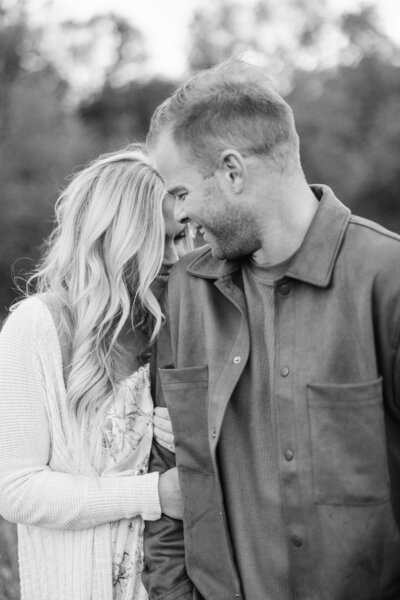 engagement session photography in black and white