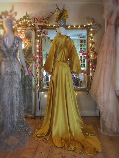 Mustard yellow ochre silk satin dress by Joanne Fleming Design (6)_WEB